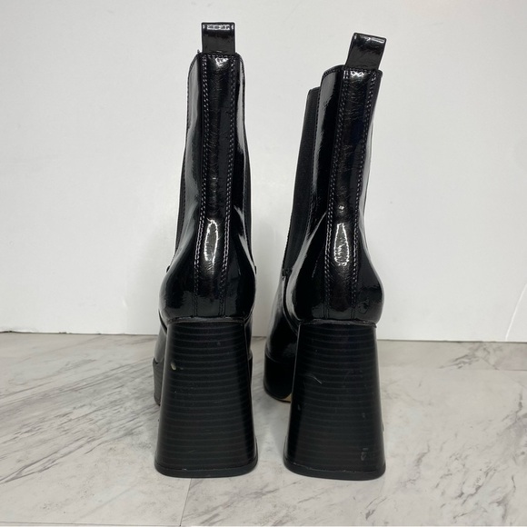 Circus Sam Edelman Stace Platform Black Patent Leather Heeled Bootie 8M - Picture 3 of 16